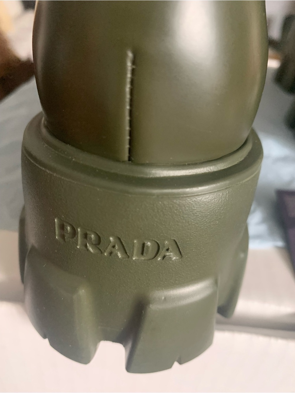 PRADA Monolith Women’s Olive Green Platform Combat Boots 36 $2000 - Picture 4 of 4